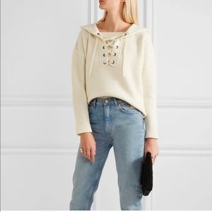 madewell lace up sweater